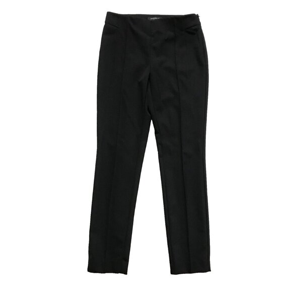 Lafayette 148 NY Gramercy Stretch Pants Womens 2 Black Crop Ankle Side Zip Pleat - Picture 4 of 15